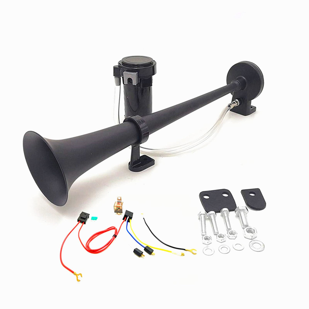 YIYIDA Autohupe car horn 150dB sprecher 450mm lautsprecher horn chrom-zink lufthupe schwarz einzeltr