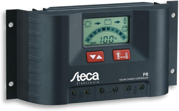 Steca PR2020 2020 Solarladeregler mit LCD Display und Lastausgang für 12 V Verbraucher bis 20 A