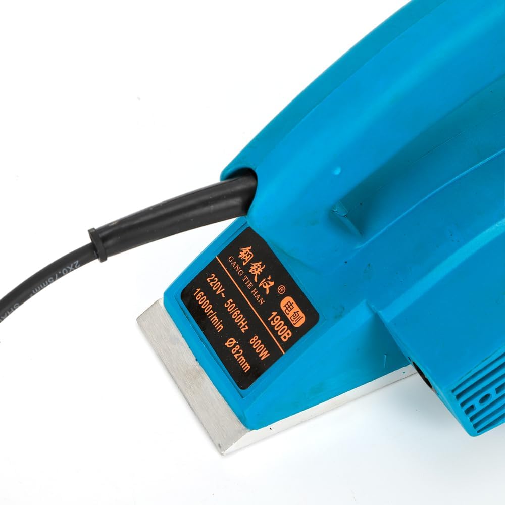 800W Holzhobel Elektrohobel mit Führung Lineal Hobelbreite 82 mm Einstellbare Schnitttiefe Selbstspe