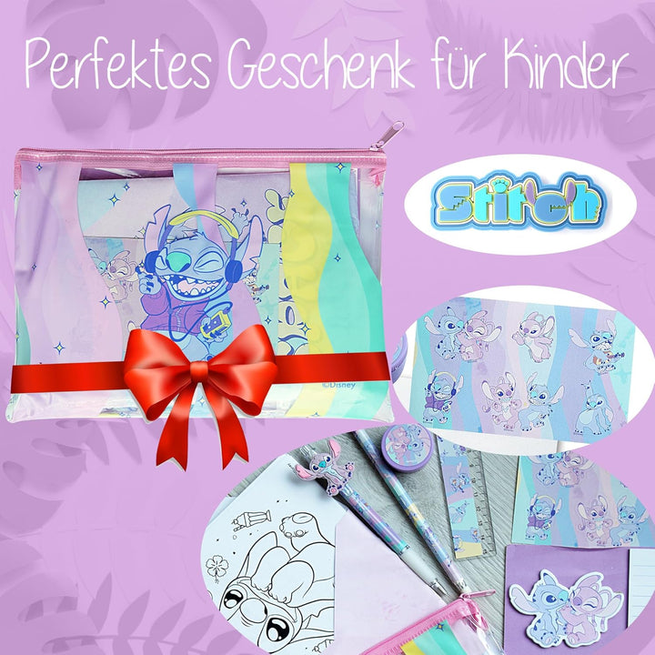 Disney Stitch Schreibwaren Geschenkset für Mädchen – Lilo & Stitch Fanartikel mit Stiften, Bleistift