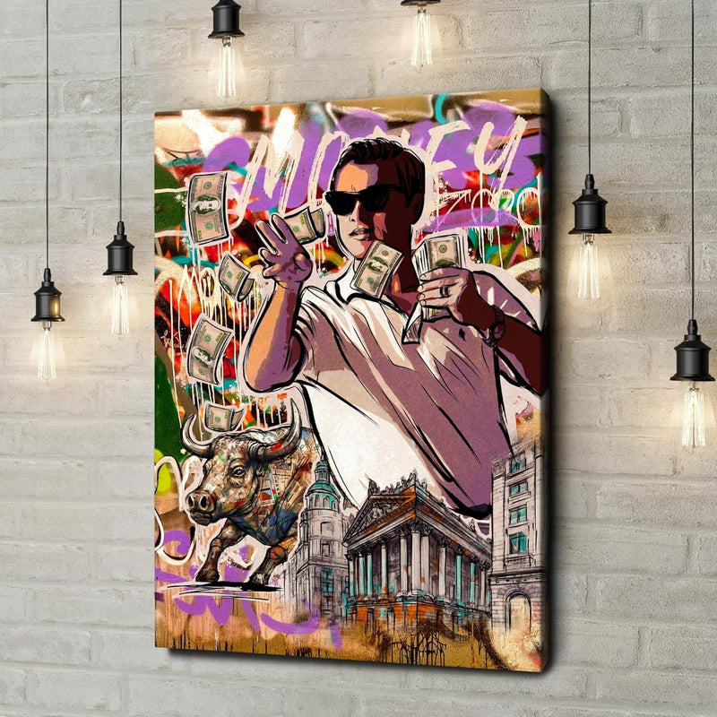 Artmazing | Motivation Wandbild | Wolf Of Wall Street Leinwand | Motivationsbilder | Leinwand XXL |