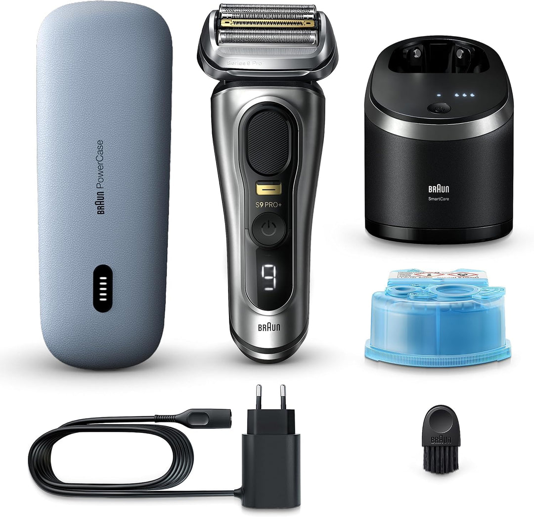 Braun Series 9 Pro+ Rasierer Herren, Elektrorasierer mit 5 Pro Rasierelementen, Langhaarschneider &