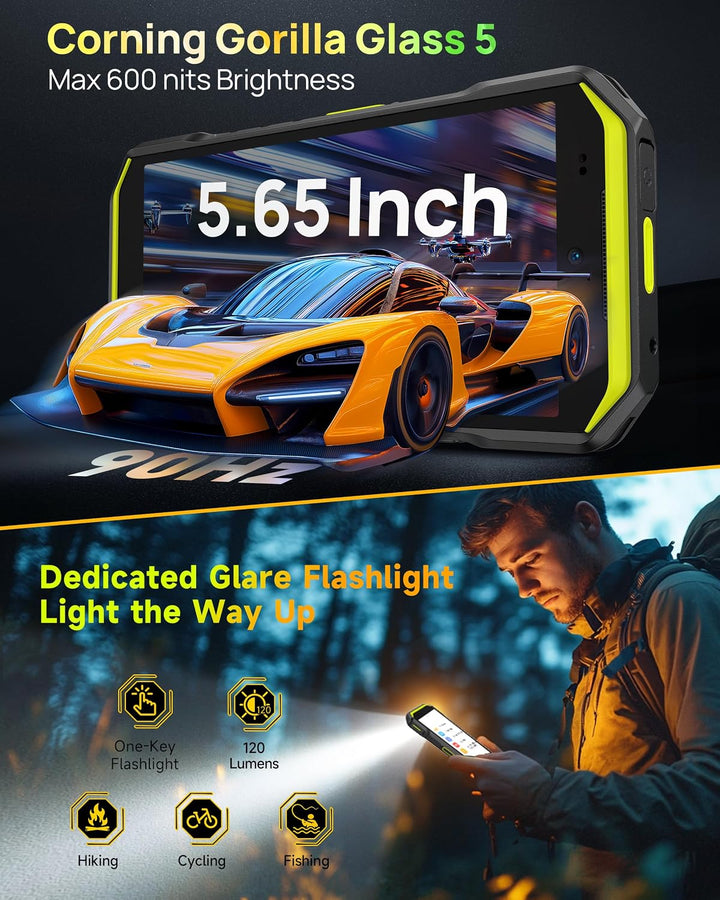 Ulefone Armor X32 Pro 5G Outdoor Smartphone 2025, 16GB+256GB/SD-2TB Android 14 mit Blendende Taschen