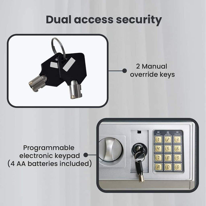 vidaXL Digitaler Safe mit Schloss Dunkelgrau 35 x 31 x 50 cm Stahl, Heimwerker Schreibtischsafe, mod