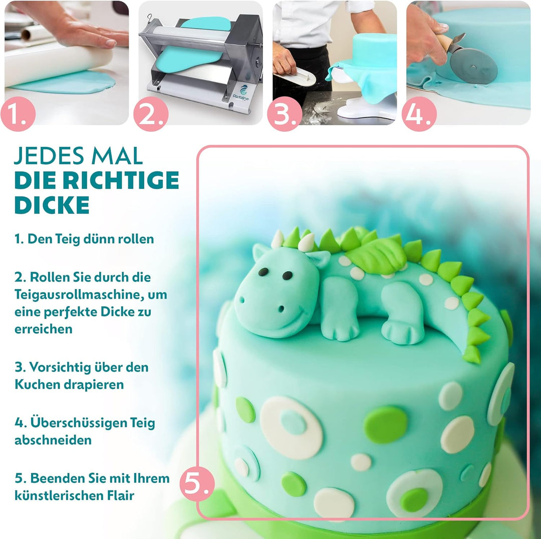 Pastaline - Sfogliafacile Manuelle Teigausrollmaschine - Pasta-Maschine, Pastamaker für Zuckerguss,