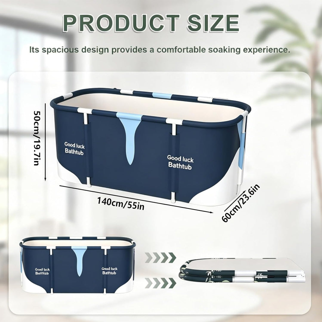Faltbare Badewanne 140cm Tragbare Freistehende Wanne mit Wärmeisolierung und Abfluss, Tragbare SPA B