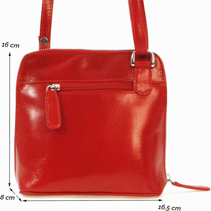 Catwalk Collection Handbags - Leder - Klien Umhängetasche/Schultertasche - LENA S Rot, S Rot