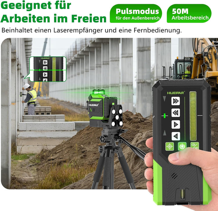 Huepar kreuzlinienlaser 360 grad, Einstellung der Ausrichtung des Drehpunktes mit festem Punkt, 1/13