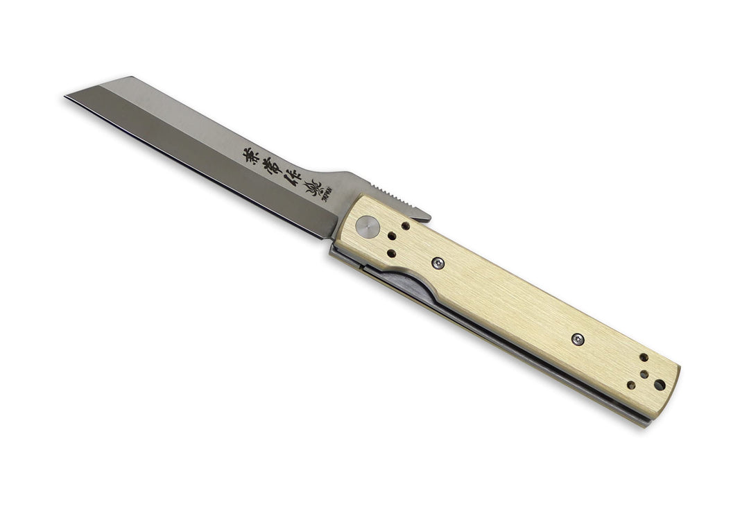 DELLINGER Japanisches messer higonokami KANETSUNE TANZAKU-TOU - Edelstahl AUS-8 rostfrei, Messinggri