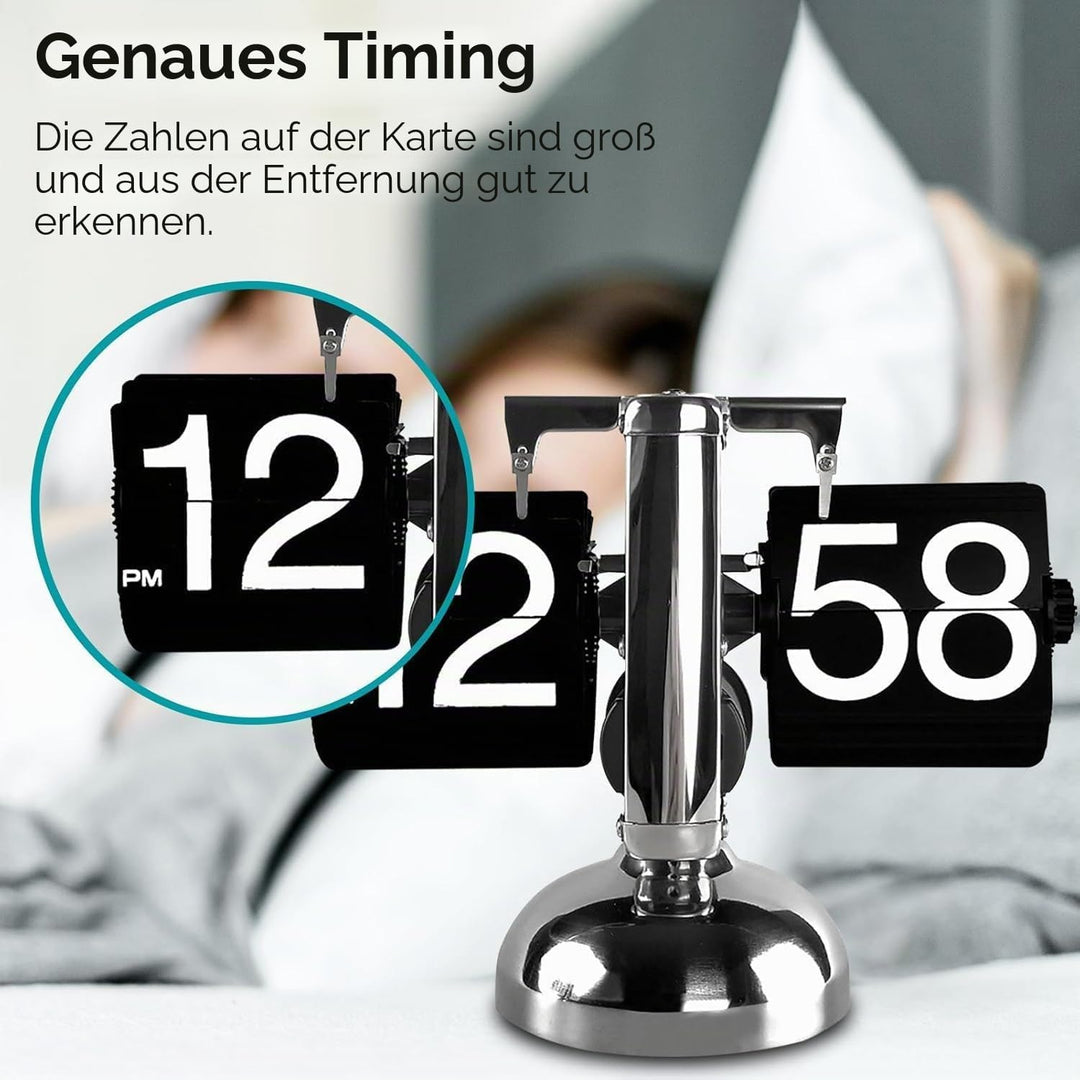 Tyenaza Flip-Schreibtischuhr, Digitale Flip-Down-Uhr, Retro-Minimalist-Einfuss-mechanische Auto-Flip