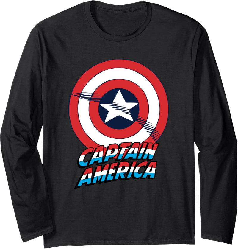 Marvel Captain America With Shield Langarmshirt