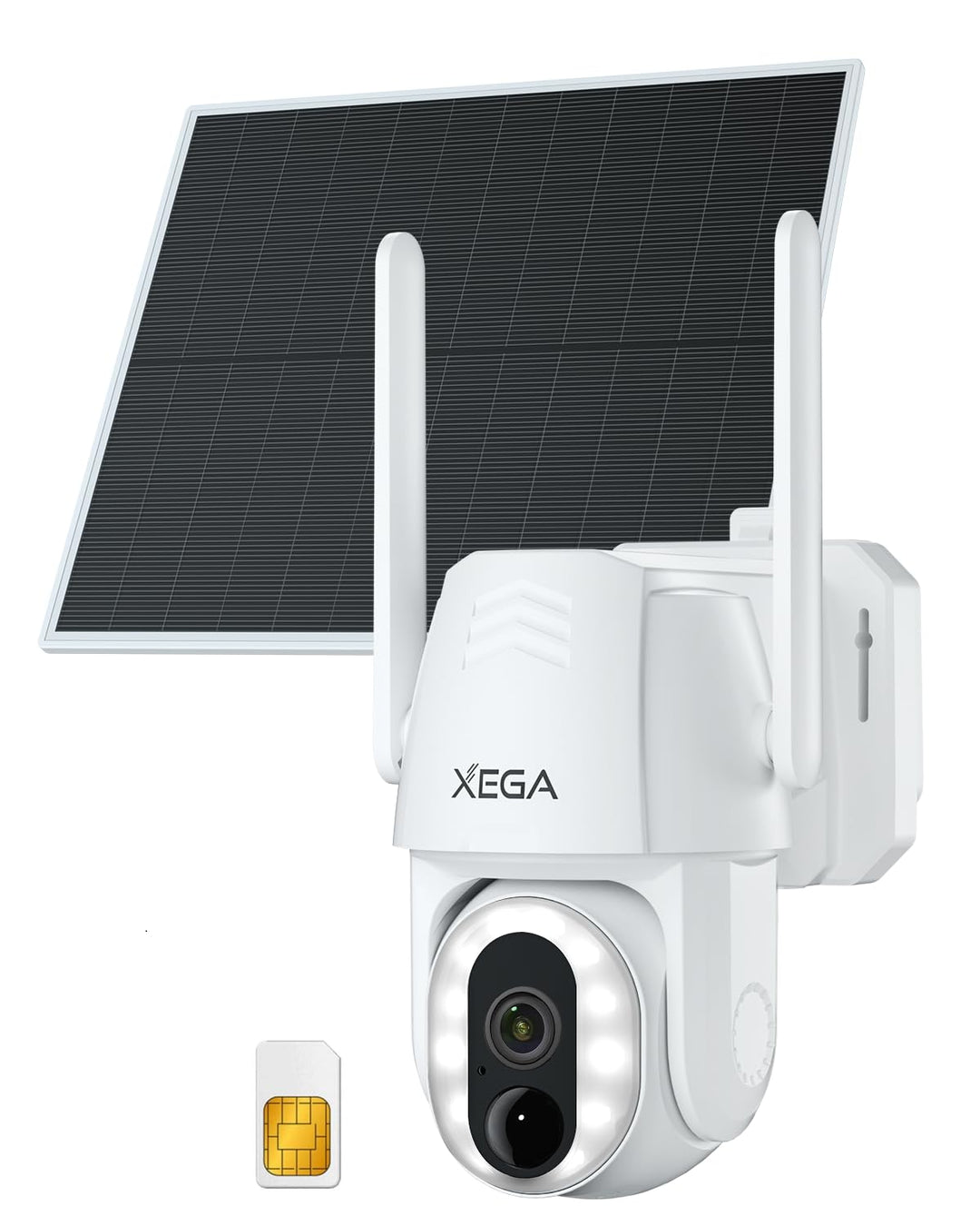 Xega 4G LTE Überwachungskamera mit SIM Karte, Kabellos Solar PTZ IP Kamera Outdoor, Kein WLAN Erford