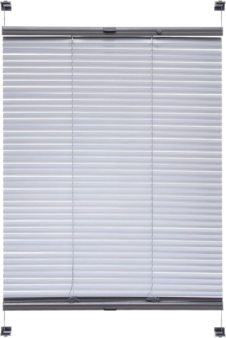 Liedeco Klemmfix-Jalousie, Aluminiumjalousie | Montage ohne Bohren | B 90 cm x H 130 cm | Silber 90