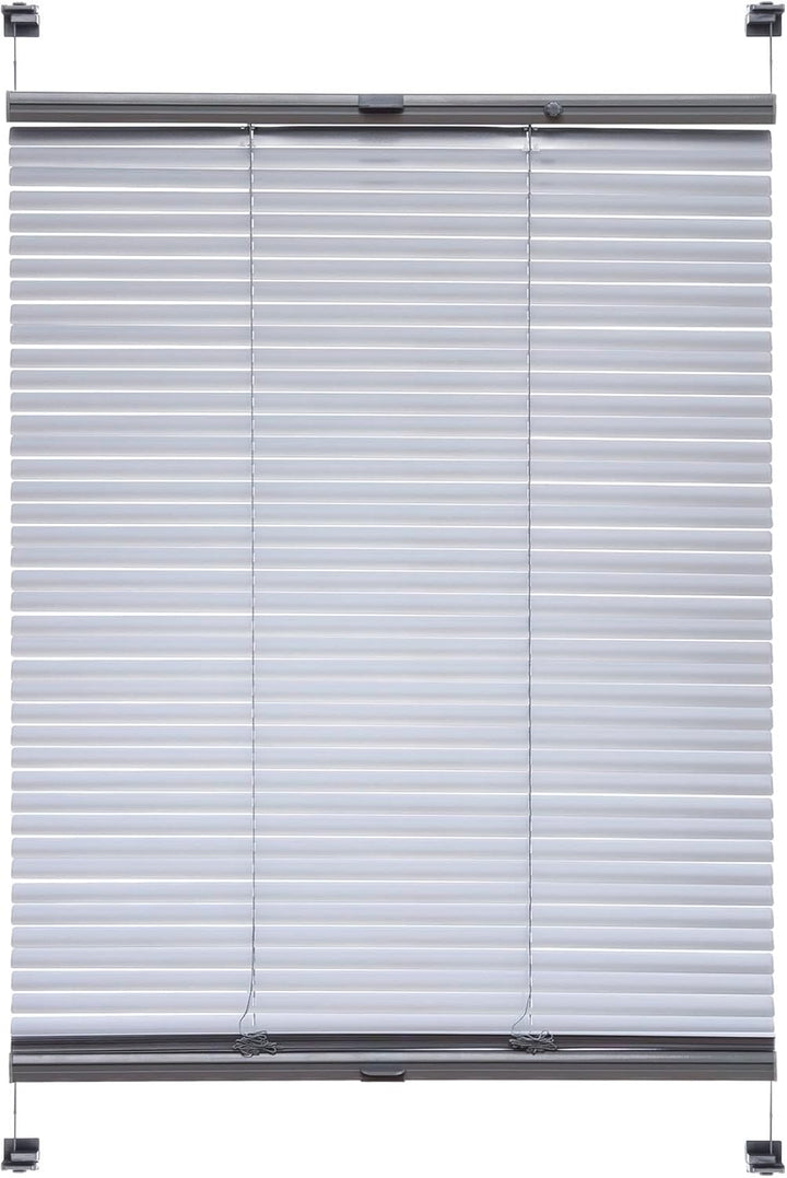 Liedeco Klemmfix-Jalousie, Aluminiumjalousie | Montage ohne Bohren | B 50 cm x H 130 cm | Silber B50