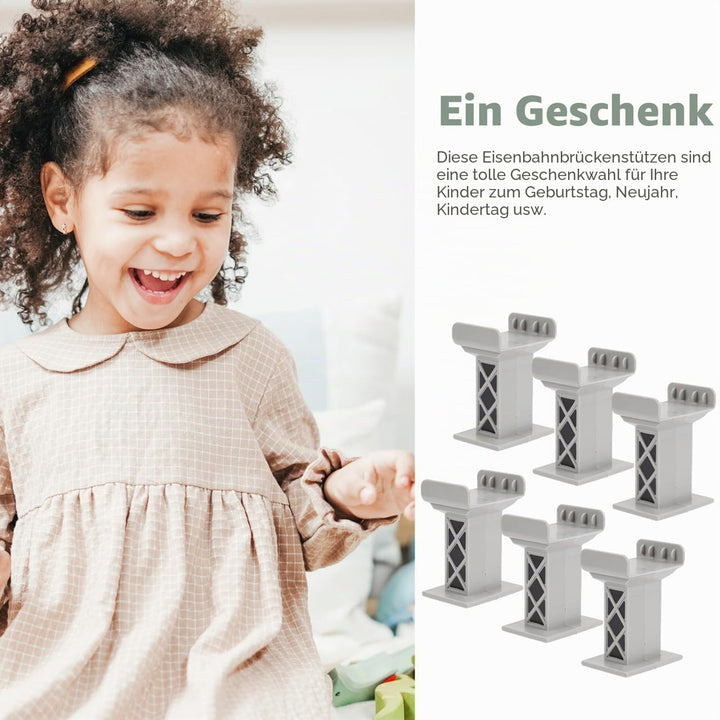 VANZACK ZugbrüCkenstüTzen 12 StüCk Graue SchienenstüTzen Kompatibel Mit Eisenbahnsysteme Stabilisier