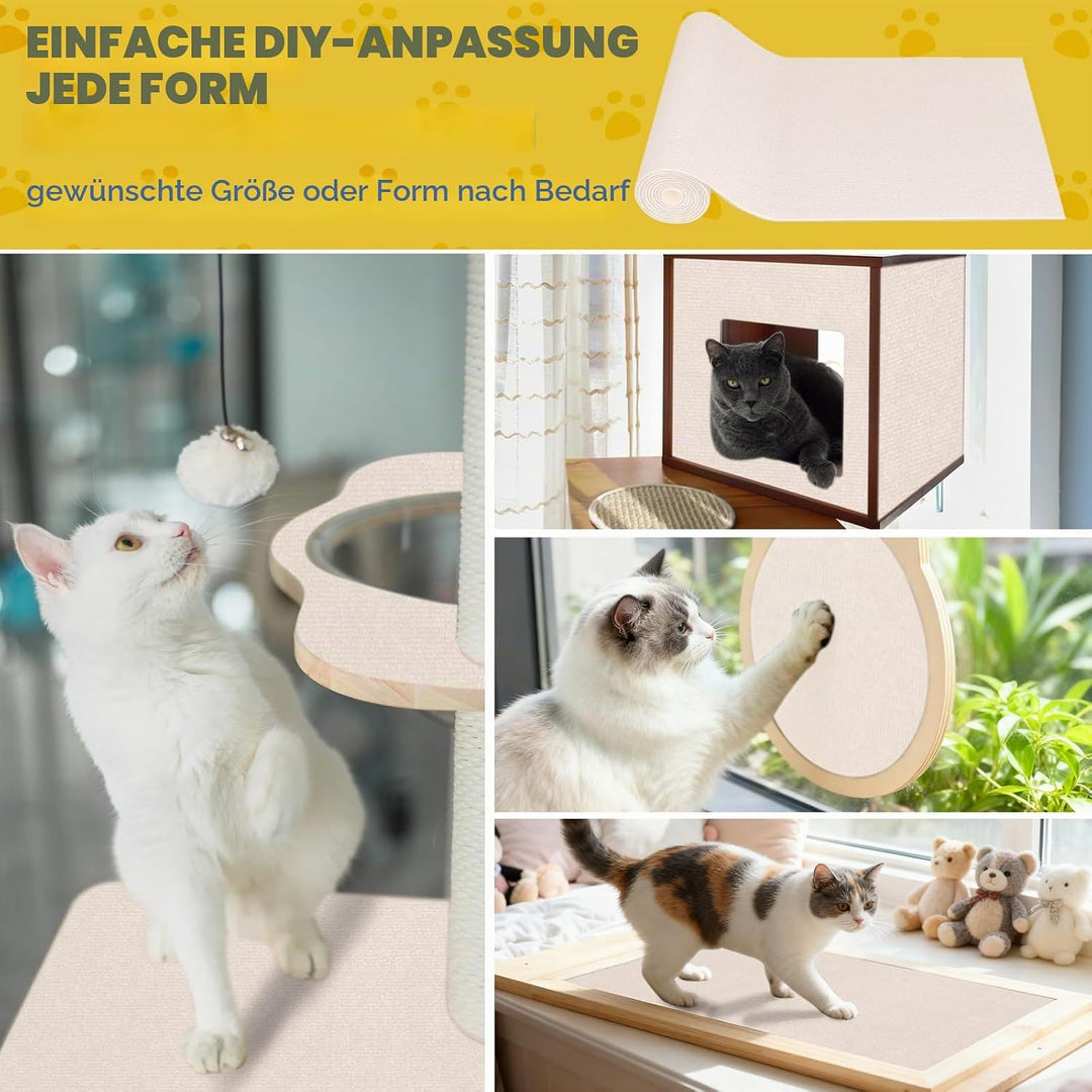Kratzmatte Katze 60x200 cm Selbstklebende Katzenkratzmatte Kratzschutz DIY Kratzbrett Kratzteppich M