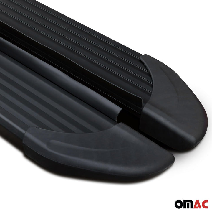 OMAC Schweller Trittbretter Schweller für Nissan Qashqai J10 2006-2014 Alu Schwarz OPA / Schwarz Qas