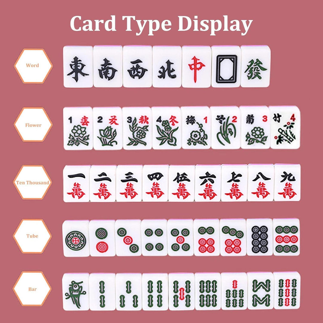 Aznever Mini-Mahjong, Trip Kleine Traditionelle Chinesische Mahjong-Kits Mit Aufbewahrungstasche, 14