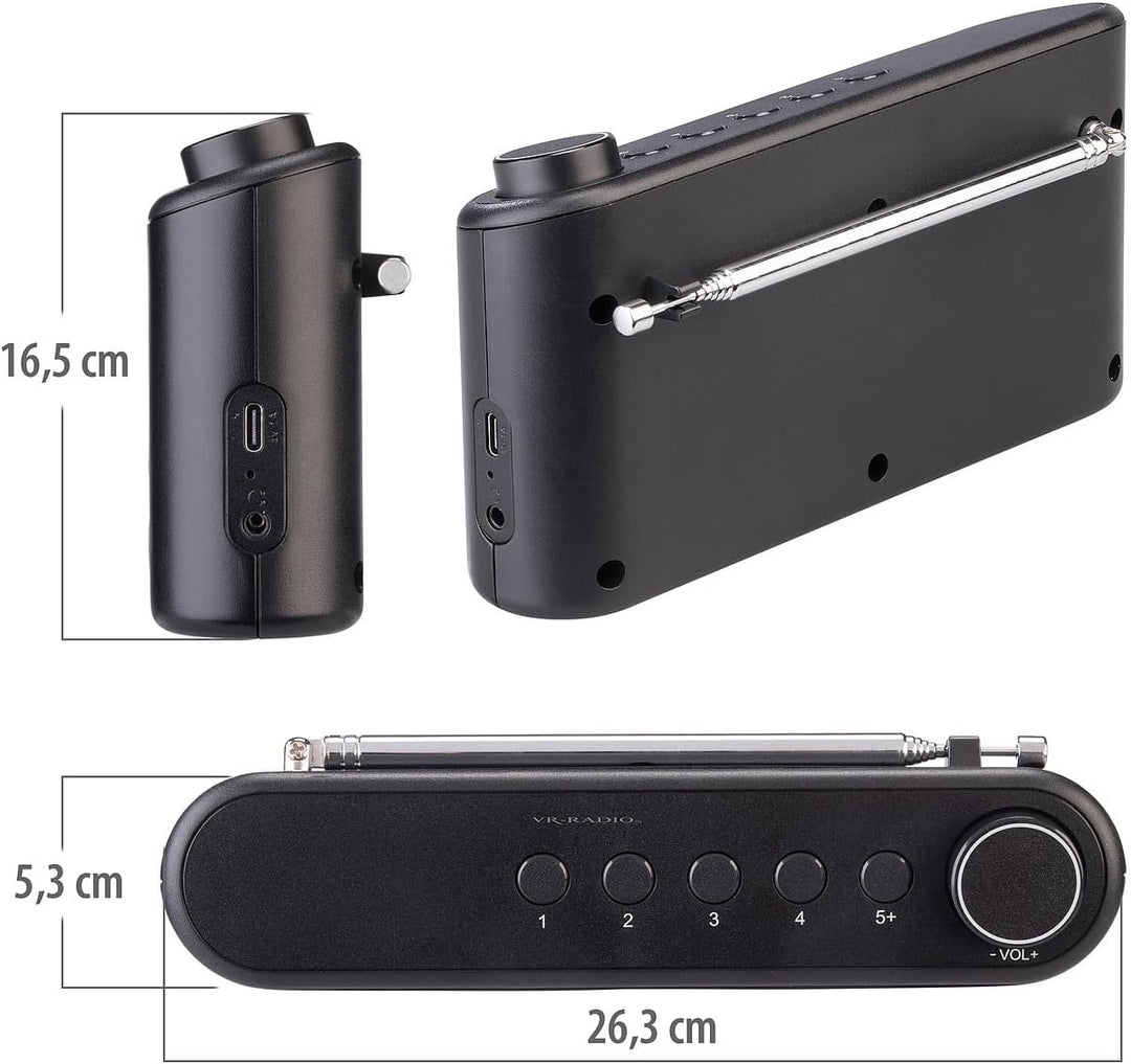 VR-Radio DAB+ Radios: Mobiles Akku-Digitalradio mit DAB+/FM, Farbdisplay, Bluetooth 5.3, 6 W (Mobile