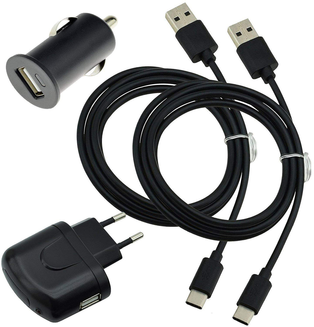 4 in 1 Zubehör Set kompatibel mit ZTE Blade V70 Vita 2X USB Typ C Datenkabel / 1x Netzadapter Ladege