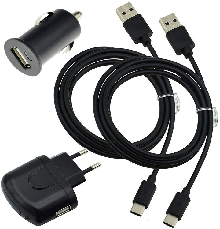 4 in 1 Zubehör Set kompatibel mit ZTE Blade V70 Vita 2X USB Typ C Datenkabel / 1x Netzadapter Ladege