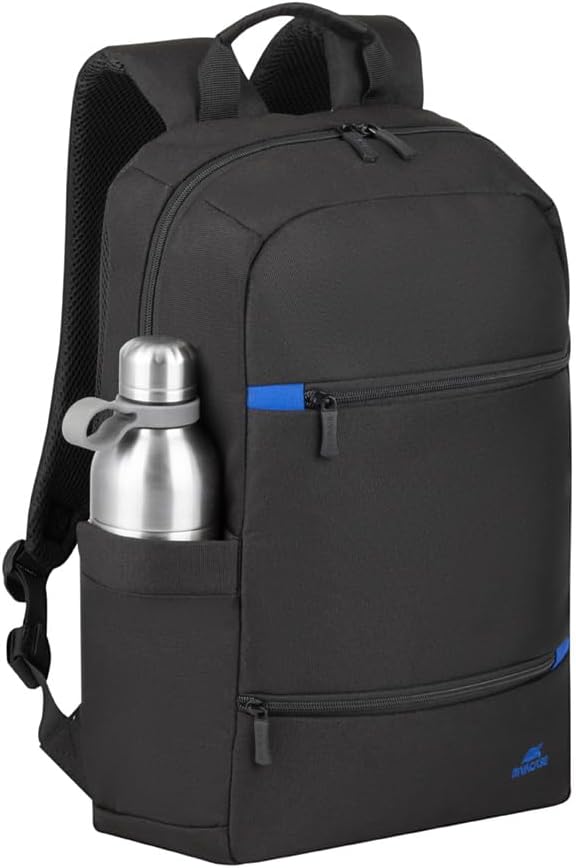 Rivacase Laptop Rucksack 15L bis 15,6 Zoll - 29 x 45 x 12 cm. - wasserdichter moderner Tagesrucksack