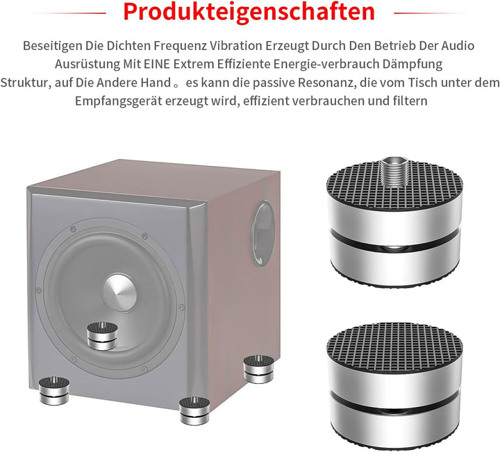 Tertullus 4er Set Lautsprecher-Füsse Resonanzdämpfer Aluminium Füsse Audio Dämpfer Shock Absorber Sc