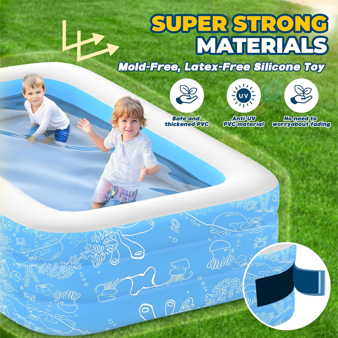 CACSPS Aufblasbare Schwimmbecken, 250 x 152 x 51 cm, Grosses aufblasbares Pool für Kinder und Erwach