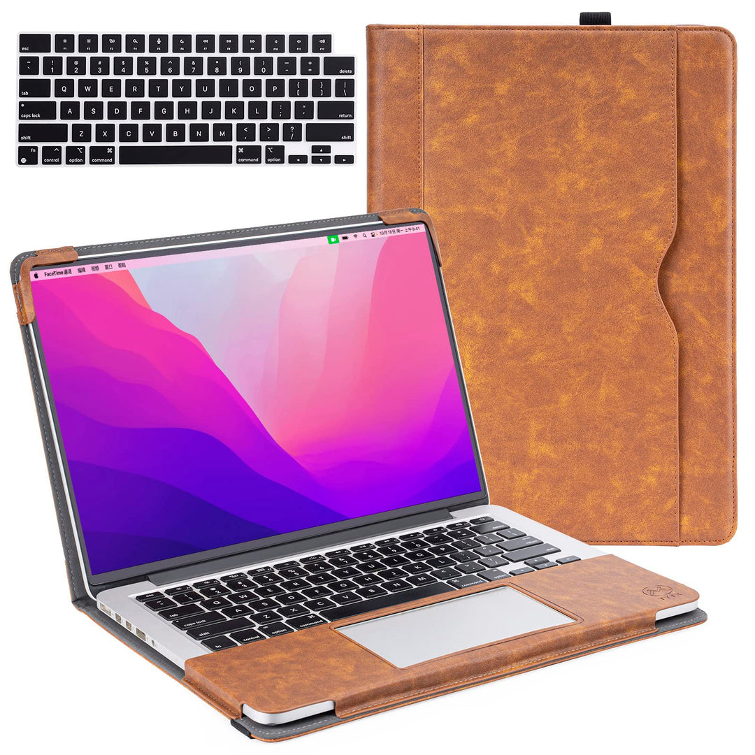 TYTX Kompatibel mit MacBook Pro 14 Hülle Zoll Leder Case 2021 A2442 M1 Pro/M1 Max, Laptop-Hülle Foli