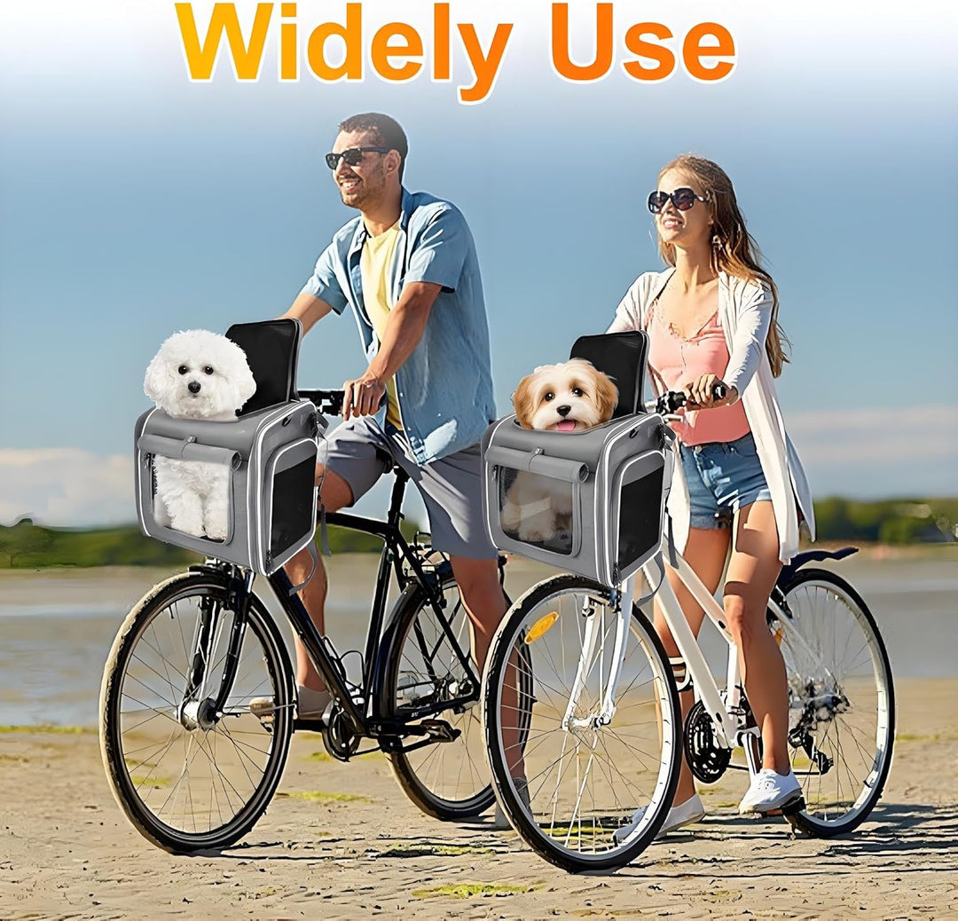 Hundekorb Fahrrad Vorne, 4-in-1 Hundekorb für Fahrrad,Faltbar Erweiterbarer Hunderrucksack bis 8KG,m
