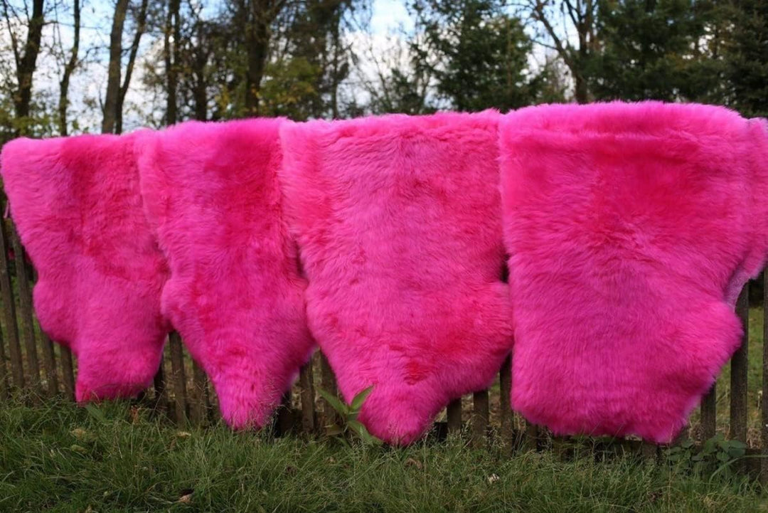 Hollert Lammfell Merino Pink kuschelig flauschig Schaffell waschbar Echtfell Läufer Teppich für Wohn