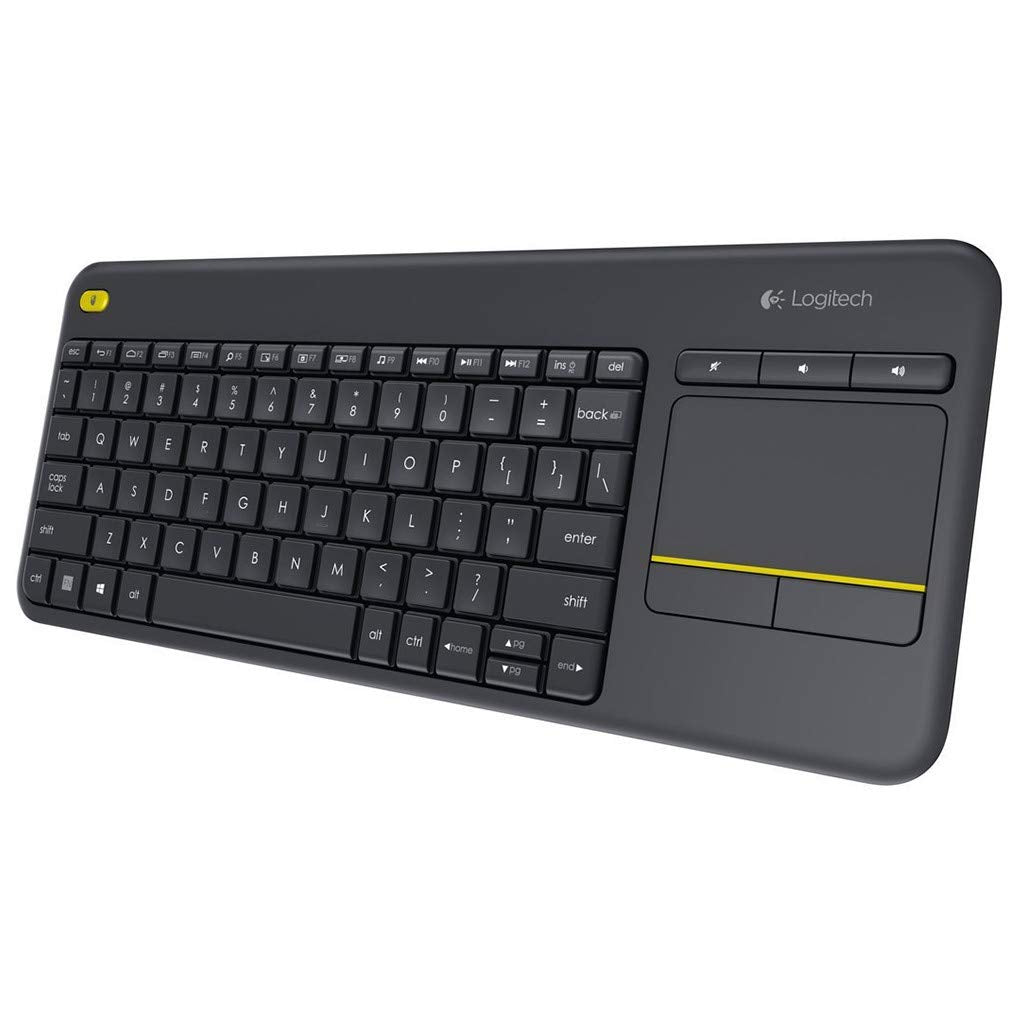 Logitech K400 Plus Kabellose Touch-TV-Tastatur mit integriertem Touchpad, Belgisches AZERTY-Layout -