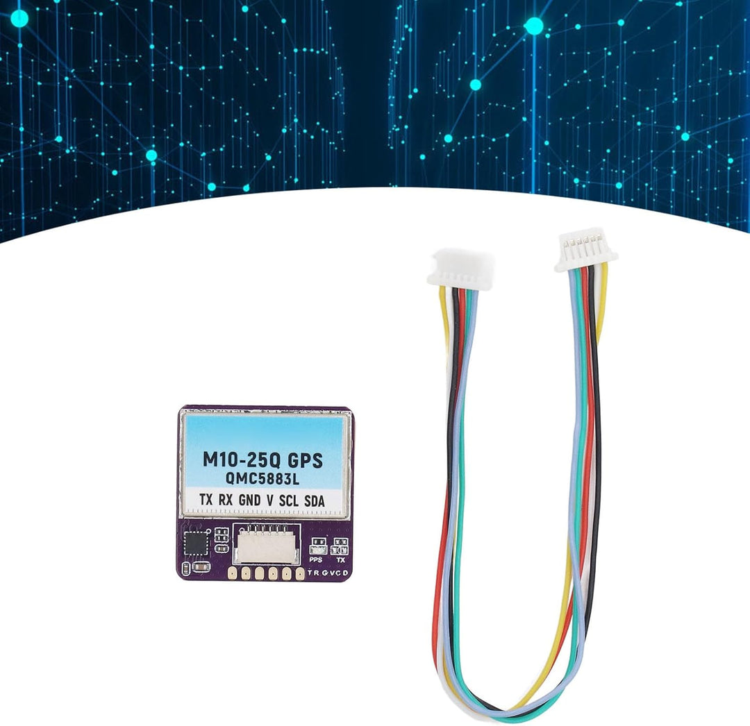 Elprico M10-25Q GPS-Modul mit QMC5883L-Kompass, 10-Hz-Ausgangsfrequenz, Einfache Installation für Re