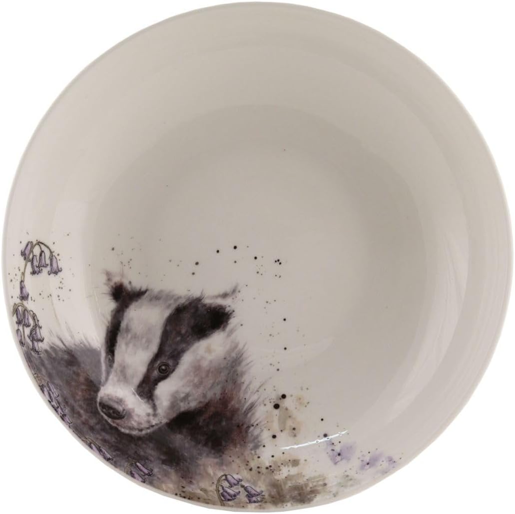 440s Wrendale Designs Porzellan Pasta- &amp; Suppenteller Dachs ca. 22cm D Royal Worcester tiefer Suppen