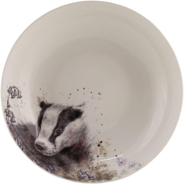 440s Wrendale Designs Porzellan Pasta- &amp; Suppenteller Dachs ca. 22cm D Royal Worcester tiefer Suppen