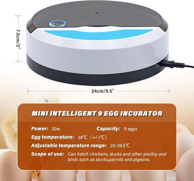 BREUAILY Mini 9 Eier Inkubator Digitaler Geflügel Hatcher mit Automatischer Temperaturregelung Brutm