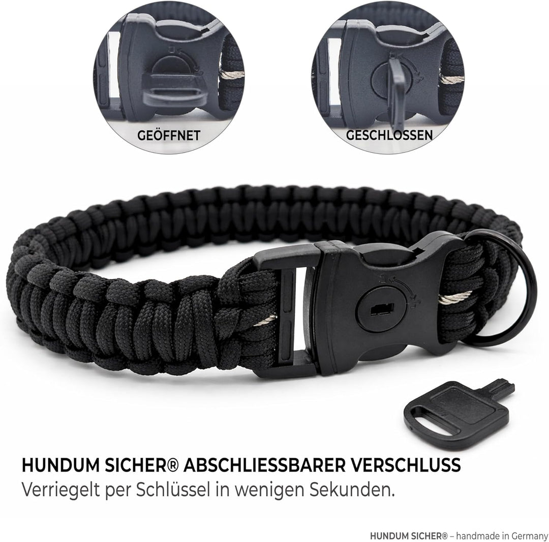 Anti-Diebstahl Hundehalsband & Leine für kleine Hunde - Abschliessbar & schnittfest, handgemachtes S