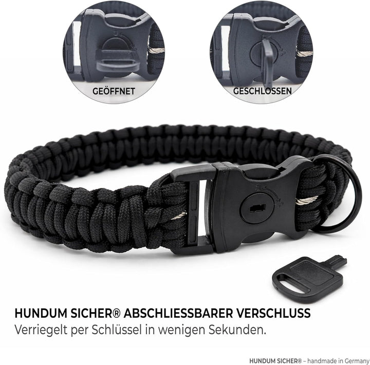 Anti-Diebstahl Hundehalsband & Leine für kleine Hunde - Abschliessbar & schnittfest, handgemachtes S