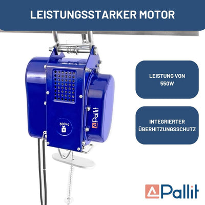 Pallit elektrische Seilwinde MOBILE | 150/300 kg | 12 m Stahlseil | inkl Kabelfernbedieung mit 1,5 m