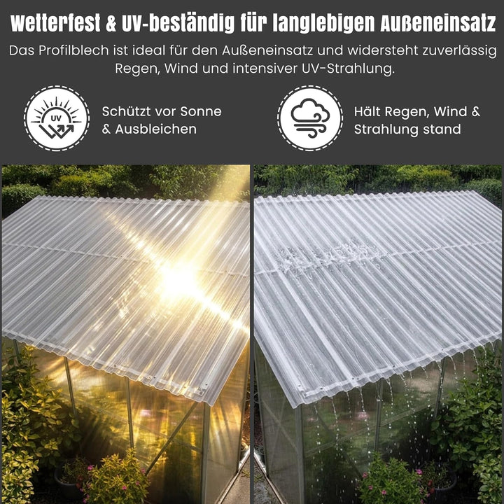 LP Projekt Trapez Wellplatten 90x400 cm - 10er-Set robust & leicht-Dachplatten | UV-beständig & wett