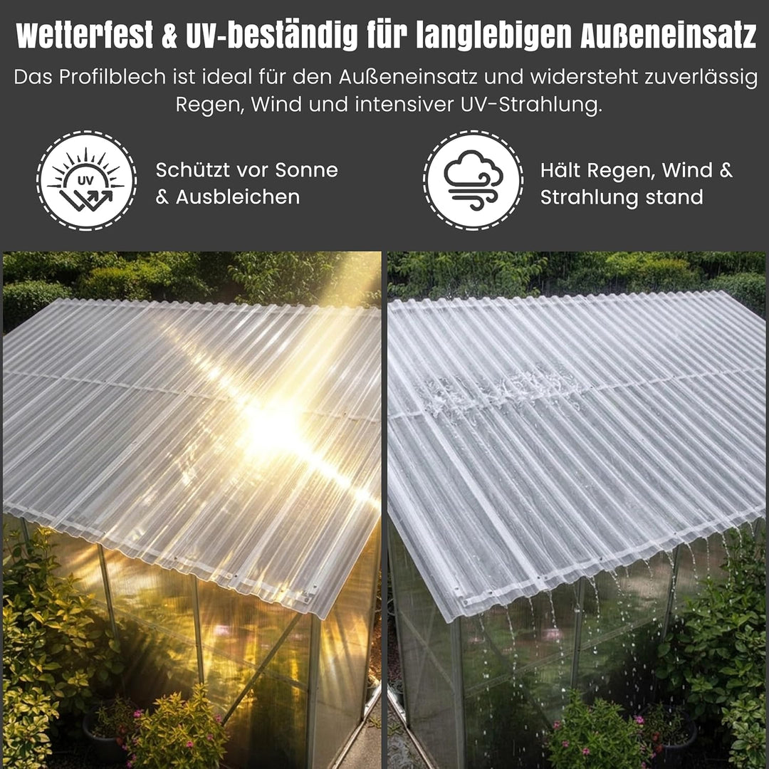 LP Projekt Trapez Wellplatten 90x250 cm - 5er-Set robust & leicht-Dachplatten | UV-beständig & wette