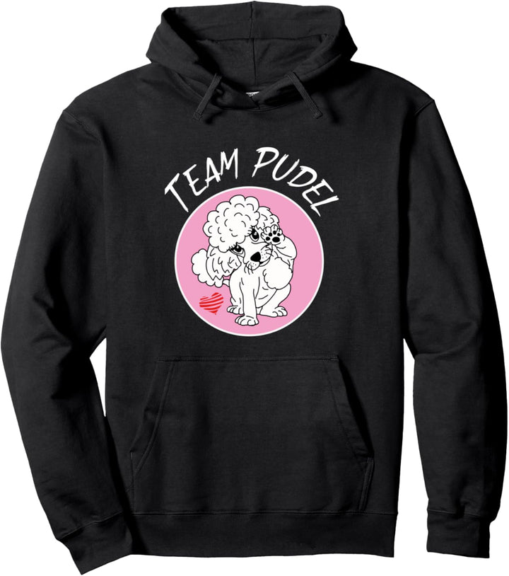 süsses Pudelmotiv weisser Pudel im Comicstyle - Team Pudel Pullover Hoodie
