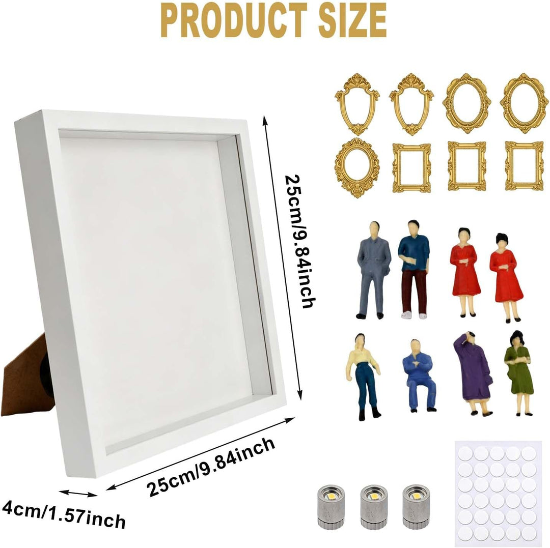 DIY Mini Museum Bilderrahmen, DIY Mini Museum Silhouette Box, Foto Erinnerungsanzeige mit 8 Mini Gol