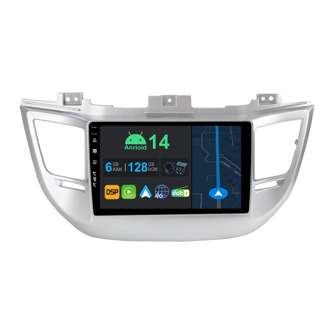 9 Zoll Android 14 Autoradio mit Navi Für Hyundai Tucson 2015-2019 | Octa Core | 6GB 128GB | Eingebau