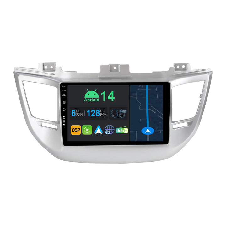 9 Zoll Android 14 Autoradio mit Navi Für Hyundai Tucson 2015-2019 | Octa Core | 6GB 128GB | Eingebau