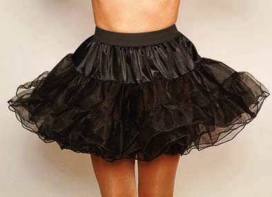Petticoat schwarz mit schwarzer Drahtkante, Erwachsenen-Grösse:40/42