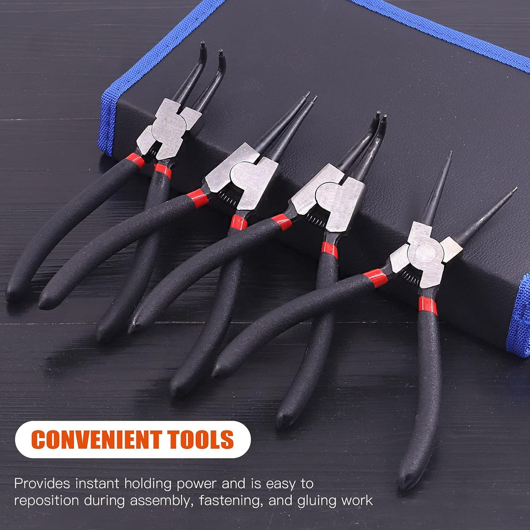 Tanstic Sprengringzange mit Sprengring-Set, 4 Stück, 17,8 cm (7 Zoll), interner und externer Sprengr