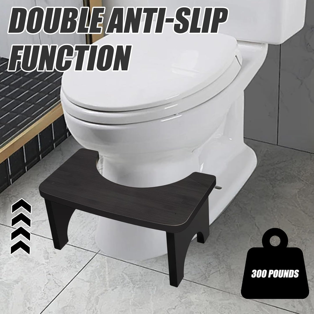 Toilettenhocker Holz WC Hocker für Erwachsene & Kinder: 37×20×17cm Ergonomisch Klohocker Rutschfeste