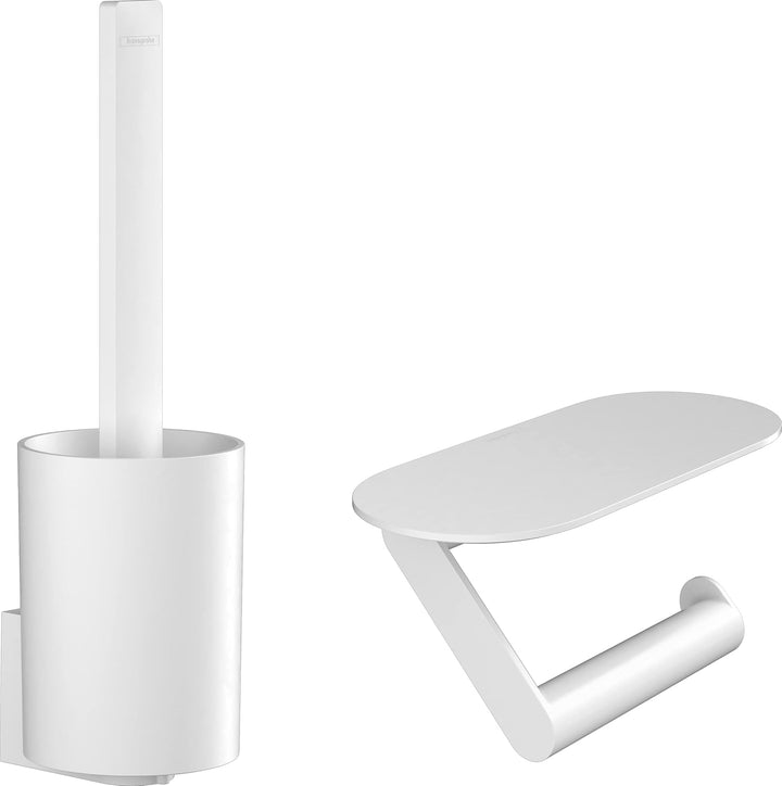 hansgrohe WallStrois - Toilettenset, Zubehör Set für die Toilette ohne bohren, Badezimmer Set 2-teil