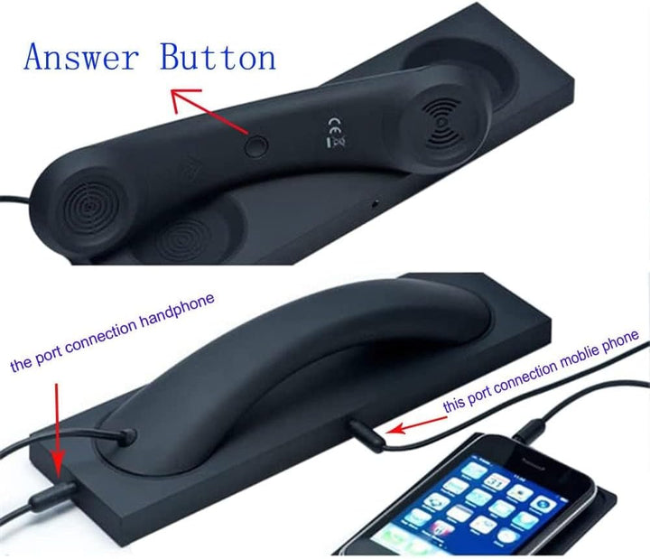 Retro Telefonhörer Empfänger Kopfhörer für Handy, Tablet, Laptop, Headset mit Antwort-Taste und komf